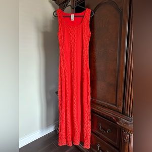 Maxi dress in orange colour